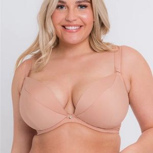 NWT Curvy Kate superplunge multiway padded plunge bra latte beige